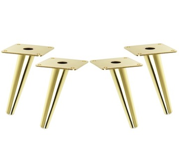 Стальная наклонная ножка 13 см, монтажная пластина, латунь.