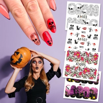 Хэллоуин ногтей искусства наклейки воды наклейки лист 12шт