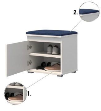 Тумба для обуви с сиденьем Невада 50 Белая