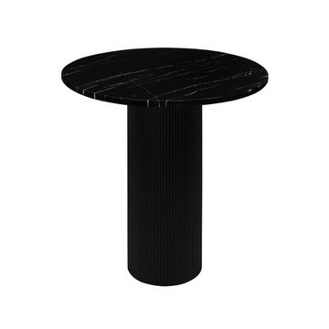Stół okrągły Do Salonu Jadalni Elegancki Glamour czarny marmurowy 80 cm