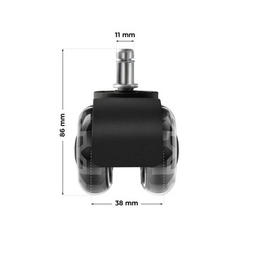 Колеса из черной резины для офисных и игровых кресел MARK ADLER