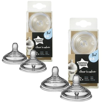 2x Smoczek Tommee Tippee 3m+ o średnim przepływie ZESTAW 2PAK