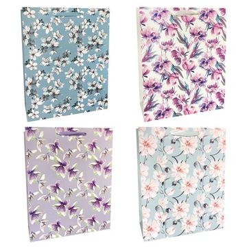 12x Torba prezentowa kwiaty okazje eleganckie