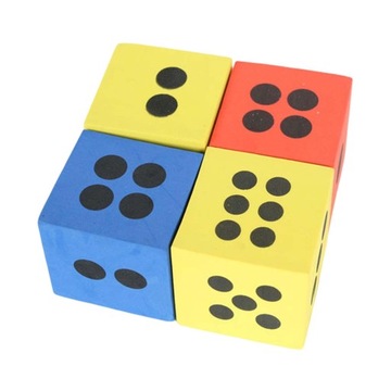 4 кубика из пенопласта. Большая игра в кости для изучения шестигранных игральных костей.