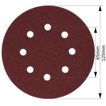 ШЛИФОВАЛЬНАЯ БУМАГА ДЛЯ ЭКСЦЕНТРИЧЕСКОЙ ШЛИФОВАЛЬНОЙ СТАНКИ 125 ММ