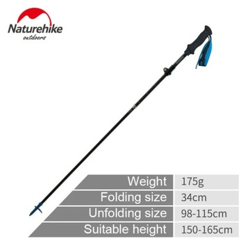 Naturehike Upgrade Ultralight długość regulowany składany kijek do Nordic