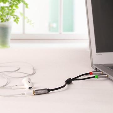 Mini Jack 4pin 2x minijack 3pin Разветвитель Unitek