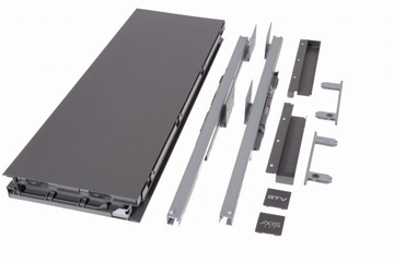 Ящик AXIS PRO L500 H199 B, высокий GTV антрацит, БЕСШУМНОЕ ЗАКРЫТИЕ, ПОЛНЫЙ ВЫВОД