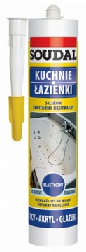 SOUDAL SILIKON NEUTRALNY SANITARNY BEZBARWNY 280ML