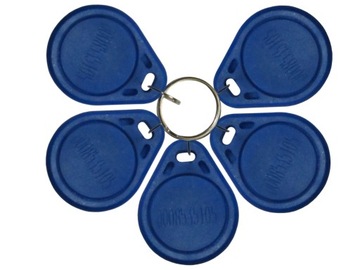 Brelok TAG RFID Unique 125kHz EM4100 do ZAMKA DOMOFONU niebieski 50 sztuk