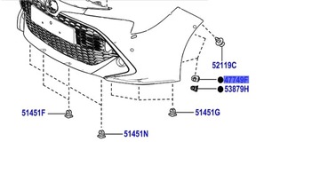 COROLLA E21 19-25 SPONA SPONKA PODBĚH NÁRAZNÍK