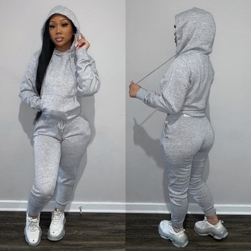 Thick Fleece Sweatpants & Hoodie Top Track Suit Wo