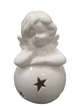 Ceramiczna ozdoba LED anioł