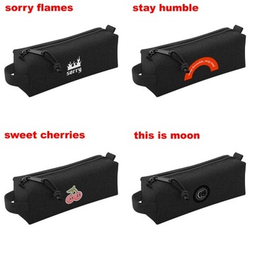 Молодежный квадратный черный школьный пенал MIX от польского производителя вместительный