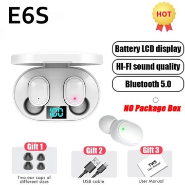 TWS E6S Bluetooth Earphones Wireless bluetooth headset Noise Cancelling Hea