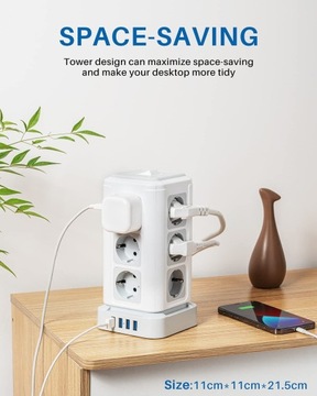 СТОЯЩИЙ РАЗЪЕМ ПИТАНИЯ 12 ВХОДОВ 4XUSB КАБЕЛЬ 5М