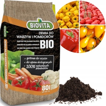 BIOVITA Podłoże Ziemia Na Paprykę Pomidory Warzywa 80L BIOVITA