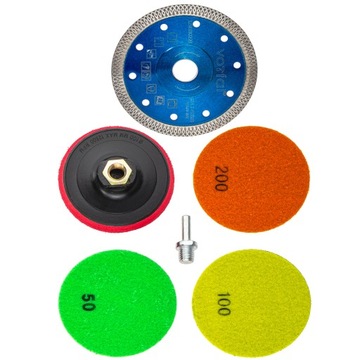 ДИСК ДЛЯ РЕЗКИ И ШЛИФОВКИ POGREEN TILES НАБОР АДАПТЕРОВ ДЛЯ Спеченной КЕРАМИКИ