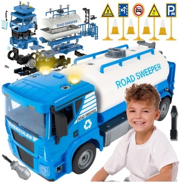 DUŻA CIĘŻARÓWKA AUTO DO SKRĘCANIA ROZKRĘCANIA mechanik NAPĘD DŹWIĘK ŚWIATŁA