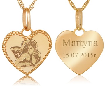 ЗОЛОТАЯ МЕДАЛЬ 585 АНГЕЛ С ЦЕПЬЮ В ПОДАРОК