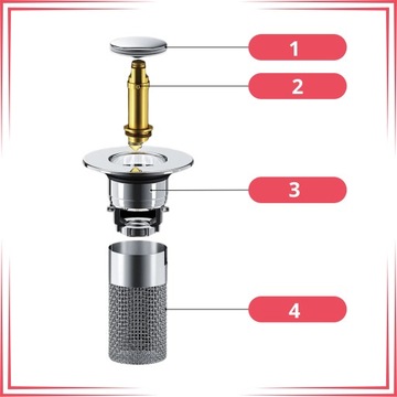 Сливной фильтр для умывальника, раковины, универсальная пробка, сливная корзина