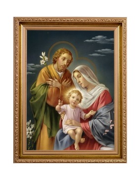 Święta rodzina Jezus Maryja obraz w złotej ramie