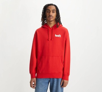 Y4239 LEVIS RELAXED GRAPHIC PO POSTER HOODIE AURA Bluza BAWEŁNA KAPTUR M/L