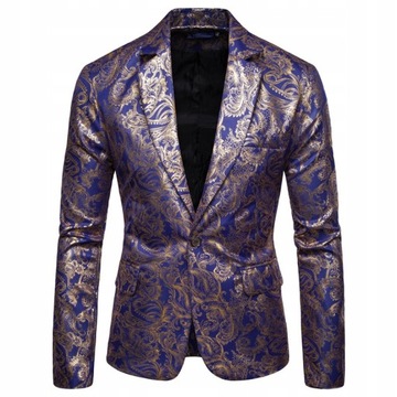 2021 Men's Golden Floral Blazers Business Casual