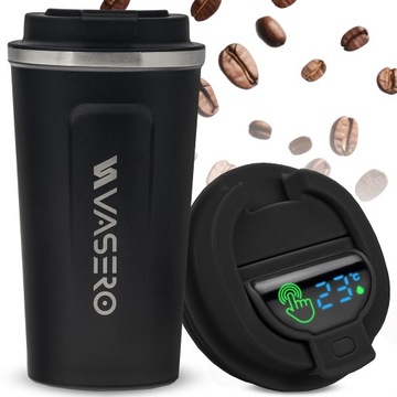 KUBEK TERMICZNY 510ml TERMOS na herbatę kawę WYŚWIETLACZ LCD TEMPERATURA