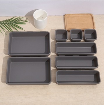 ZESTAW ORGANIZERÓW WKŁAD DO SZUFLADY PUDEŁKA MODUŁOWE ORGANIZER BIURKA 8 SZ