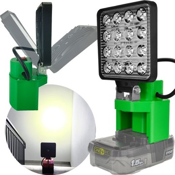 LAMPA ROBOCZA HALOGEN LED DO BATERII RYOBI ONE PLUS + 18V