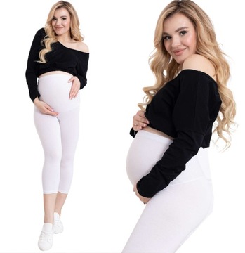 LEGGINSY CIĄŻOWE RYBACZKI Z PANELEM SPODNIE XXL