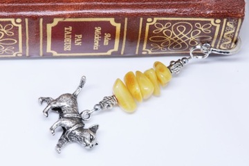 ЗАКЛАДКА котёнок в подарок ЯНТАРЬ уникальный!