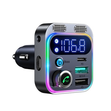АВТОМОБИЛЬНЫЙ FM-ПЕРЕДАТЧИК BLUETOOTH FM С ЗАРЯДНЫМ УСТРОЙСТВОМ USB/USB C 48 Вт PD QC
