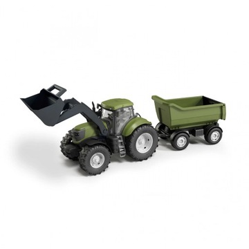 Traktor Zielony z Łyżką i Wywrotką w Pudełku
