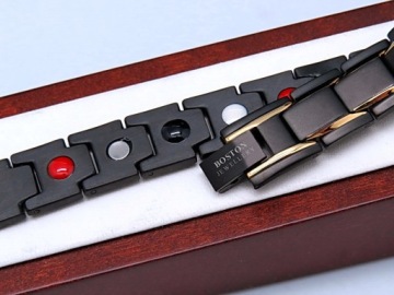 ЧЕРНОЕ ЗДОРОВЬЕ МУЖСКОЙ МАГНИТНЫЙ ЭНЕРГЕТИЧЕСКИЙ БРАСЛЕТ БОСТОН ЮВЕЛИРНЫЕ ИЗДЕЛИЯ