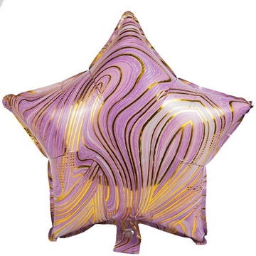 Balon Marmurkowy Foliowy Marble Gwiazda Wrzos
