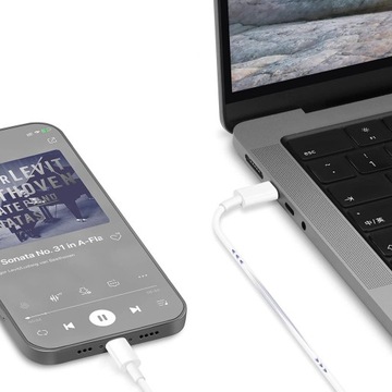 БЫСТРОЕ ЗАРЯДНОЕ УСТРОЙСТВО ДЛЯ IPHONE CUB 20 Вт + КАБЕЛЬ 1 М / USB-C - ОСВЕЩЕНИЕ IPHONE