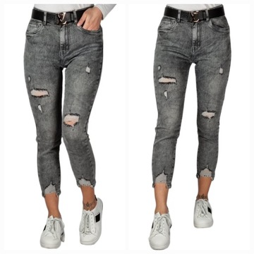 SPODNIE JEANSOWE Z DZIURAMI 7/8 PLUS SIZE ROZMIAR 48/4XL