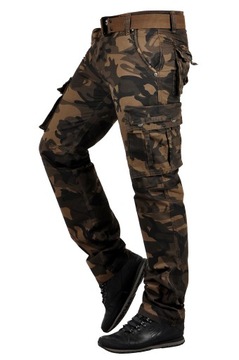 it096-2 р. 36 РАБОЧИЕ БРЮКИ-КАРГО, СВОБОДНЫЙ ПОЯС, КАМУФЛЯЖ.