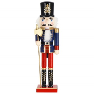 DREWNIANY DZIADEK DO ORZECHÓW XXL 38cm PREMIUM figurka OZDOBA ŚWIĄTECZNA
