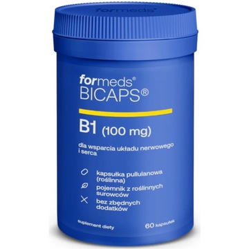 Witamina B1 Tiamina w kapsułkach ForMeds Bicaps B1 60 kap Układ nerwowy