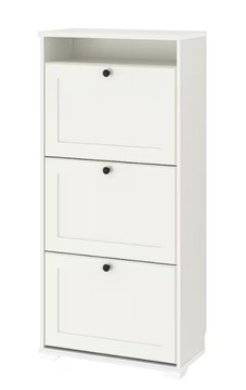 IKEA BRUSALI Szafka na buty, 3 przegrody, biały