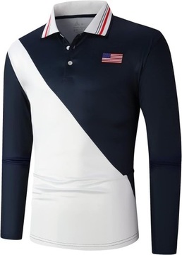 Męska koszulka polo igeekwell, czarno-biała, L