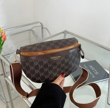 SASZETKA NERKA DAMSKA TOREBKA LISTONOSZKA NA RAMIĘ BRĄZOWA TORBA CROSSBODY