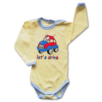 Wyprzedaż ! Body długi rękaw 116 cm retro Auto