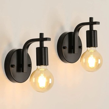 LAMPA SCIENNA LOFT KINKIET CZARNA RETRO E27