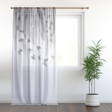 ГОТОВАЯ ШТОРА 140х250 ОКРАШЕННАЯ ВУАЛЬ С УЗОРОМ ЛЯГУШКИ 199