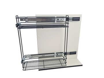 ДВУХЯРОВАЯ ГРУЗОВАЯ КОРЗИНА, 200мм, БЕСШУМНОЕ ЗАКРЫТИЕ, БЕЛАЯ