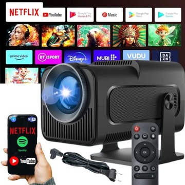 PROJEKTOR RZUTNIK 4K ANDROID LED WIFI MINI PRZENOŚNY FULL HD HY320 PREZENT